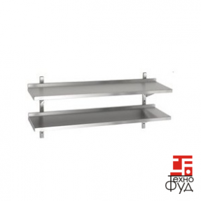 Полиця пристінна навісна 2-х рівнева відкрита 1500х350х300