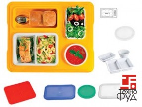 Термоподнос с замком и с комплектом посуды Menu Mobile